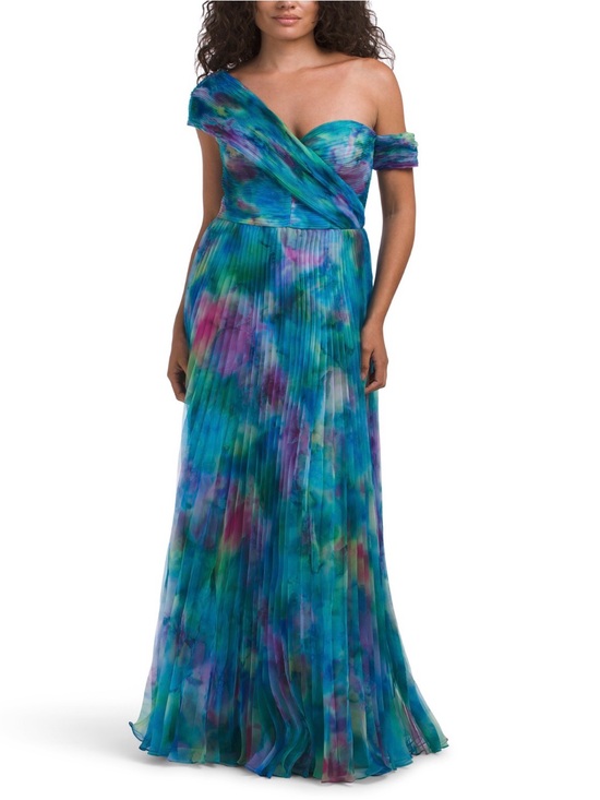 Theia Dresses & Skirts - NWT! THEIA Off-Shoulder Pleated Evening Gown